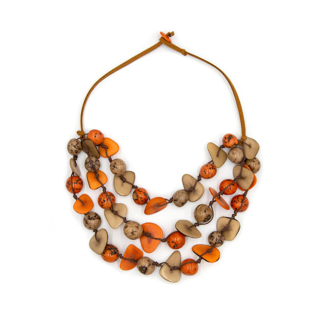 Azure Tagua &amp; Bombona Necklace