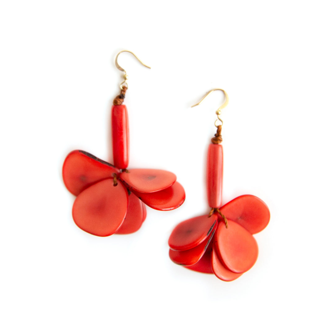 Fuchsia Tagua Earrings