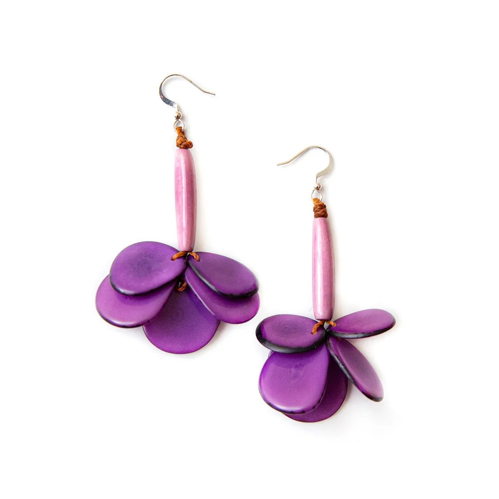 Fuchsia Tagua Earrings